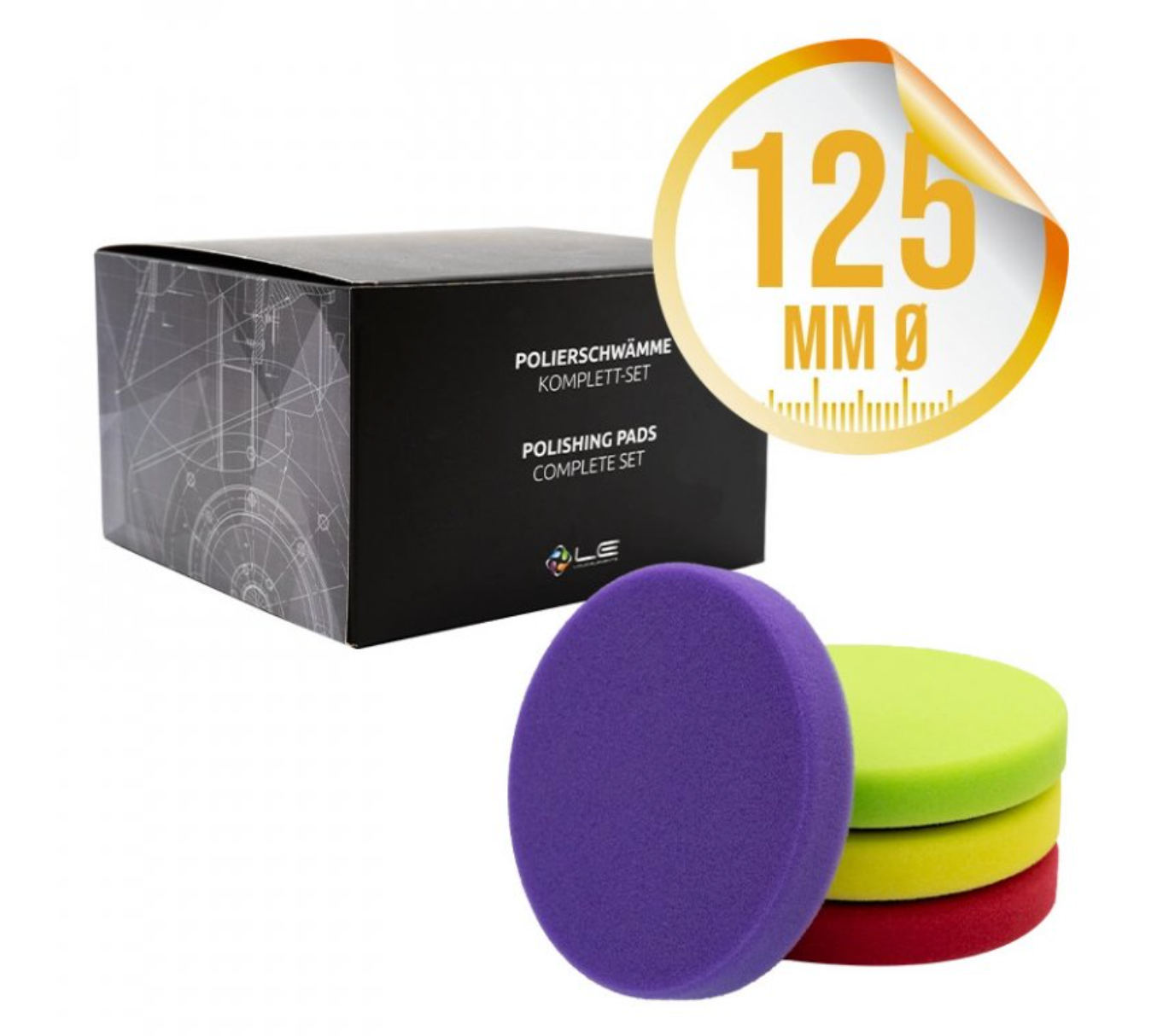 Sada leštiacich padov 125mm Liquid Elements PAD MAN V2