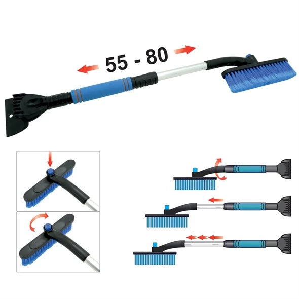 Teleskopická škrabka s otočnou metličkou
