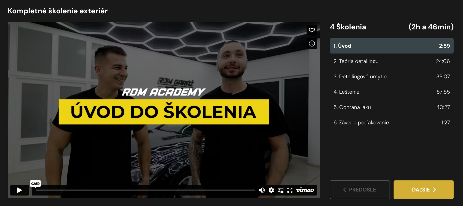 RDM Online školenie - Kompletný balík exteriér